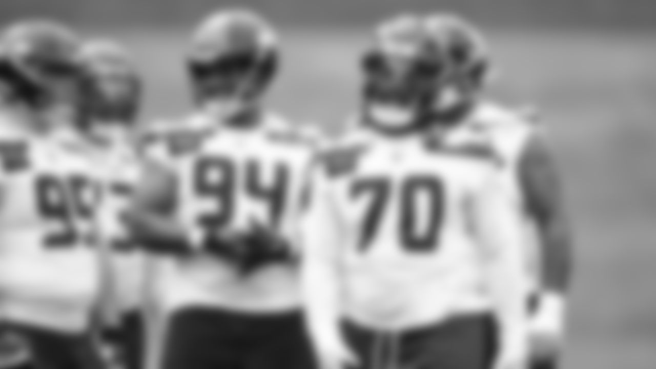 Nose tackle J.R. Singleton (70) practiced on day two of rookie minicamp on May 3, 2025 at the Virginia Mason Athletic Center.