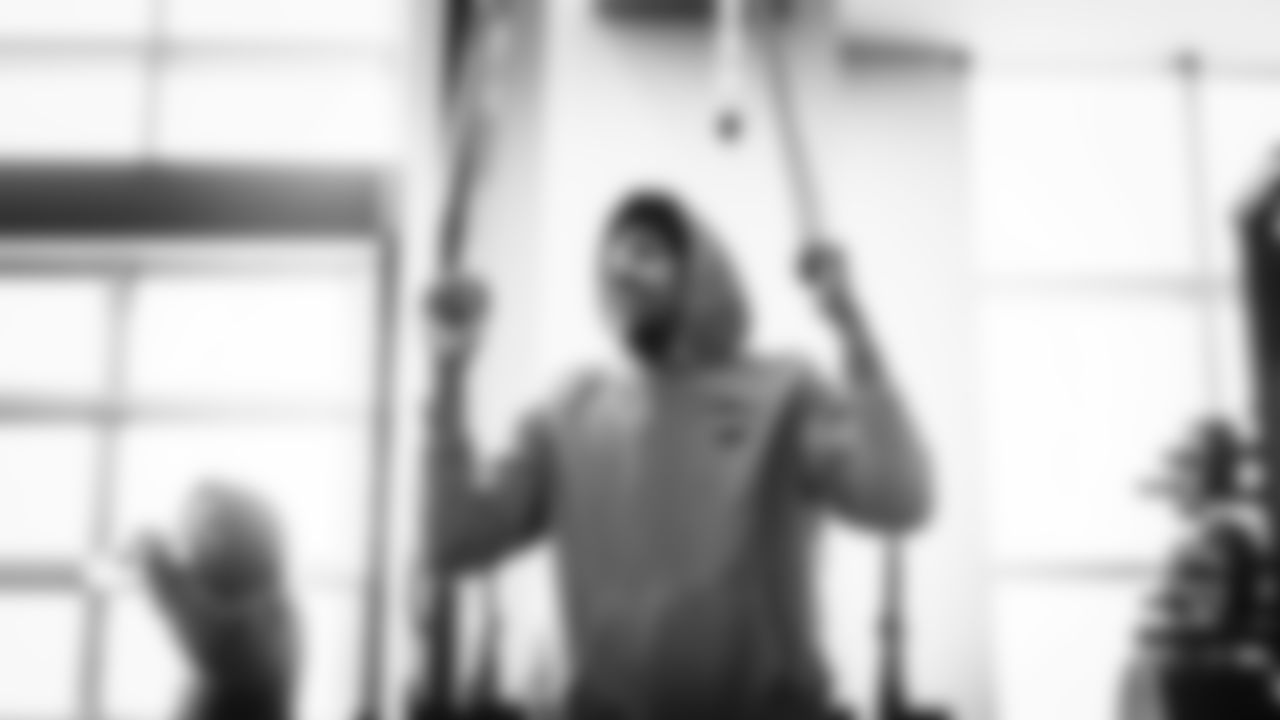 Seahawks cornerback Riq Woolen (27) worked out on Monday, January 19, 2026 at the Virginia Mason Athletic Center,