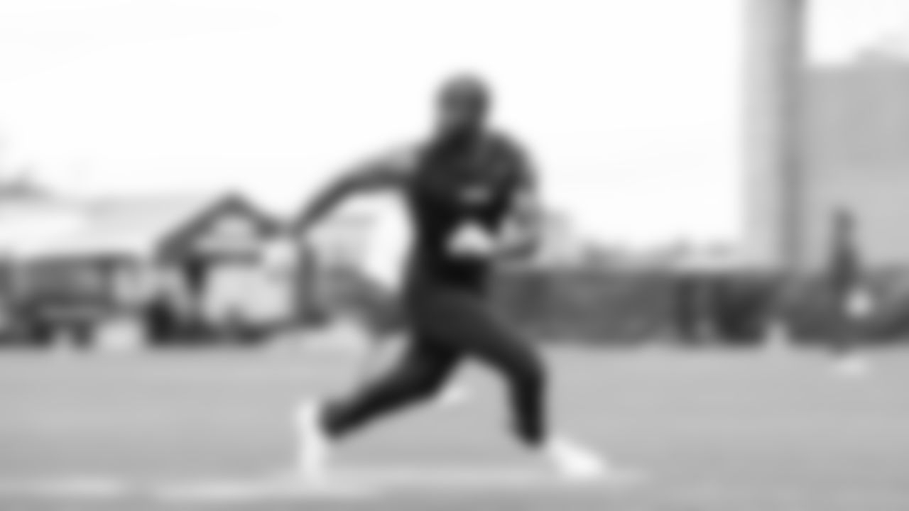 Seahawks wide receiver Dareke Young (83) participated in a workout on May 7, 2025 at the Virginia Mason Athletic Center.