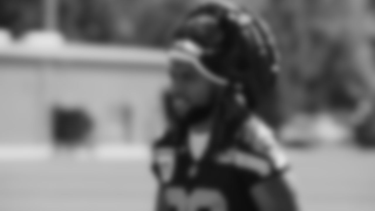 Seahawks running back Damien Martinez (22) practiced on day two of training camp on July 24, 2025 at the Virginia Mason Athletic Center.