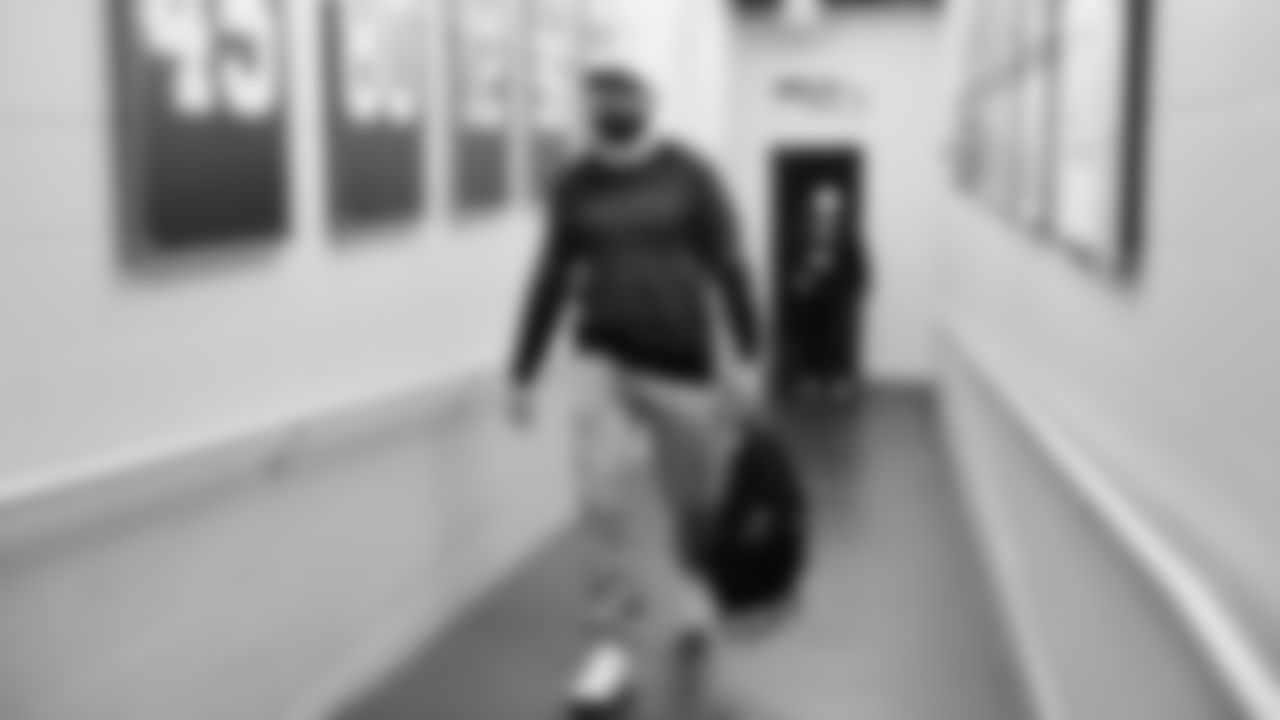 Seahawks linebacker Patrick O'Connell (52) arrived at Lumen Field for the NFC divisional round game vs. the San Francisco 49ers on January 17, 2026.