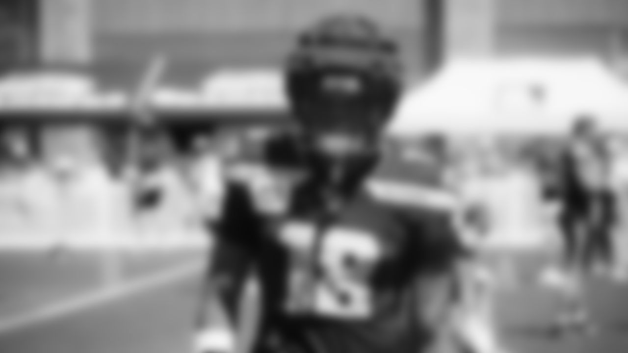 Seahawks tight end Elijah Arroyo (18) practiced on day five of training camp on July 28, 2025 at the Virginia Mason Athletic Center.
