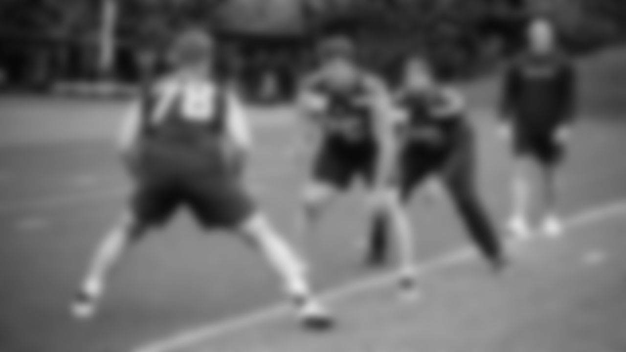 Seahawks guard Grey Zabel (76) participated in a workout on May 21, 2025 at the Virginia Mason Athletic Center.