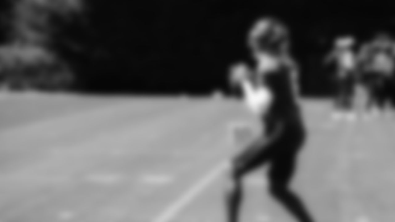 Seahawks quarterback Jalen Milroe (6) practiced on day six of training camp on July 29, 2025 at the Virginia Mason Athletic Center.