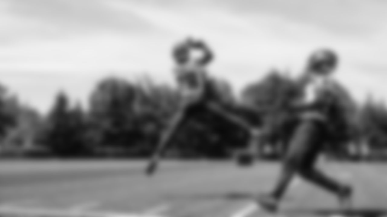 Seahawks cornerback Nehemiah Pritchett (28) participated in a workout on day one of OTAs on Tuesday, May 27, 2025 at the Virginia Mason Athletic Center.