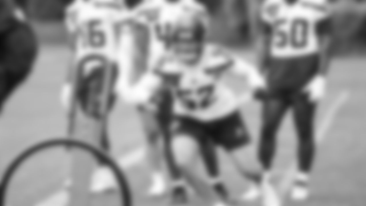 Seahawks linebacker Patrick O'Connell (52) participated in a workout on day two of OTAs on Thursday, May 29, 2025 at the Virginia Mason Athletic Center.
