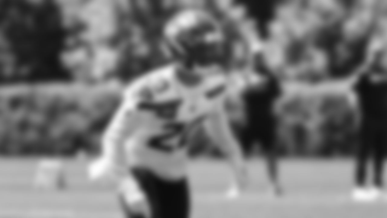 Seahawks safety Julian Love (20) participated in a workout on day one of OTAs on Tuesday, May 27, 2025 at the Virginia Mason Athletic Center.