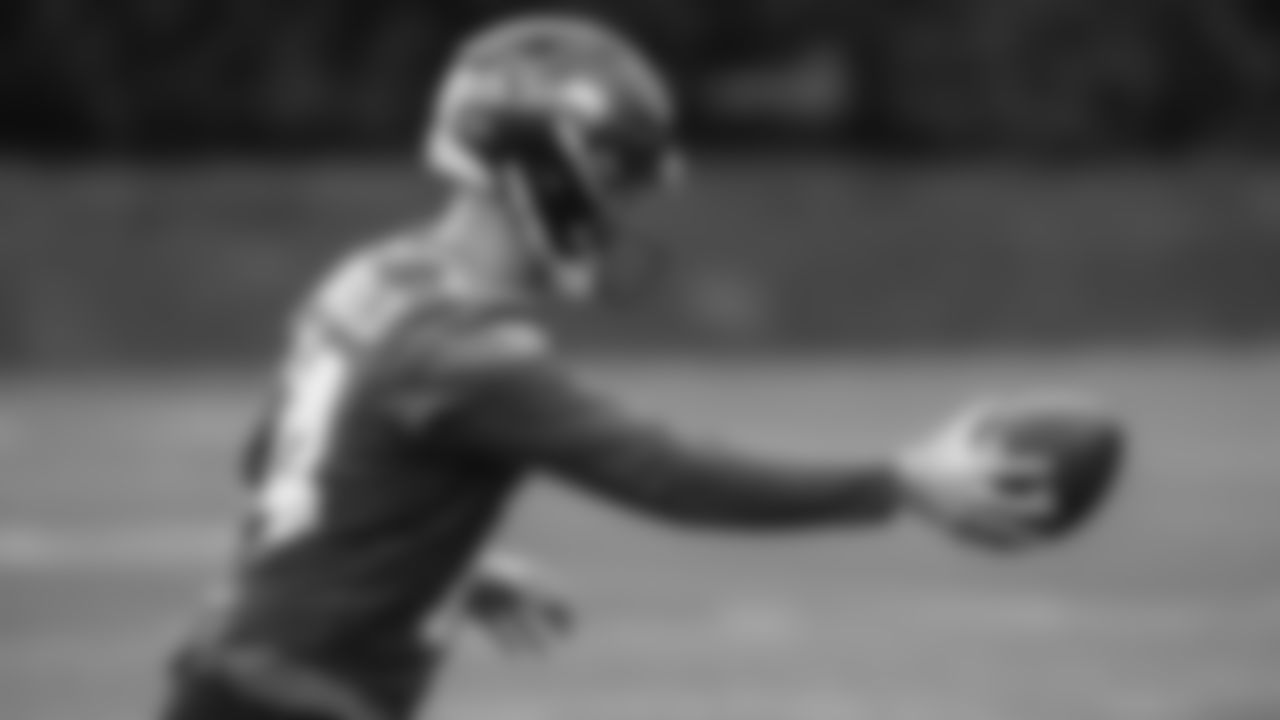 Seahawks quarterback Sam Darnold (14) practiced on Wednesday, November 5, 2025 at the Virginia Mason Athletic Center.