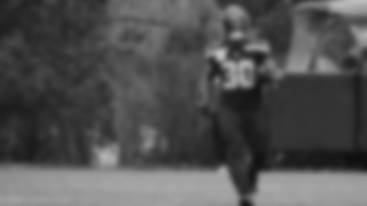 Seahawks running back Cam Akers (30) practiced on Thursday, January 29, 2026 at the Virginia Mason Athletic Center.