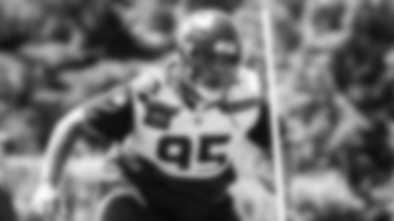 Seahawks nose tackle Brandon Pili (95) participated in a workout on day two of minicamp on Wednesday, June 11, 2025 at the Virginia Mason Athletic Center.