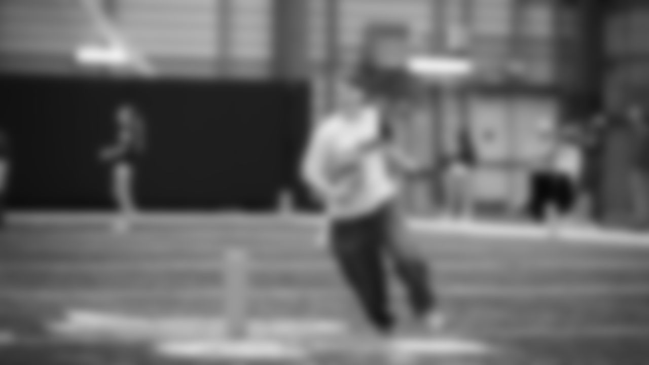 The Seahawks Women's Association packed girls flag kits and hosted a free girls flag football camp at the Seahawks training facility on Saturday, November 8, 2025.