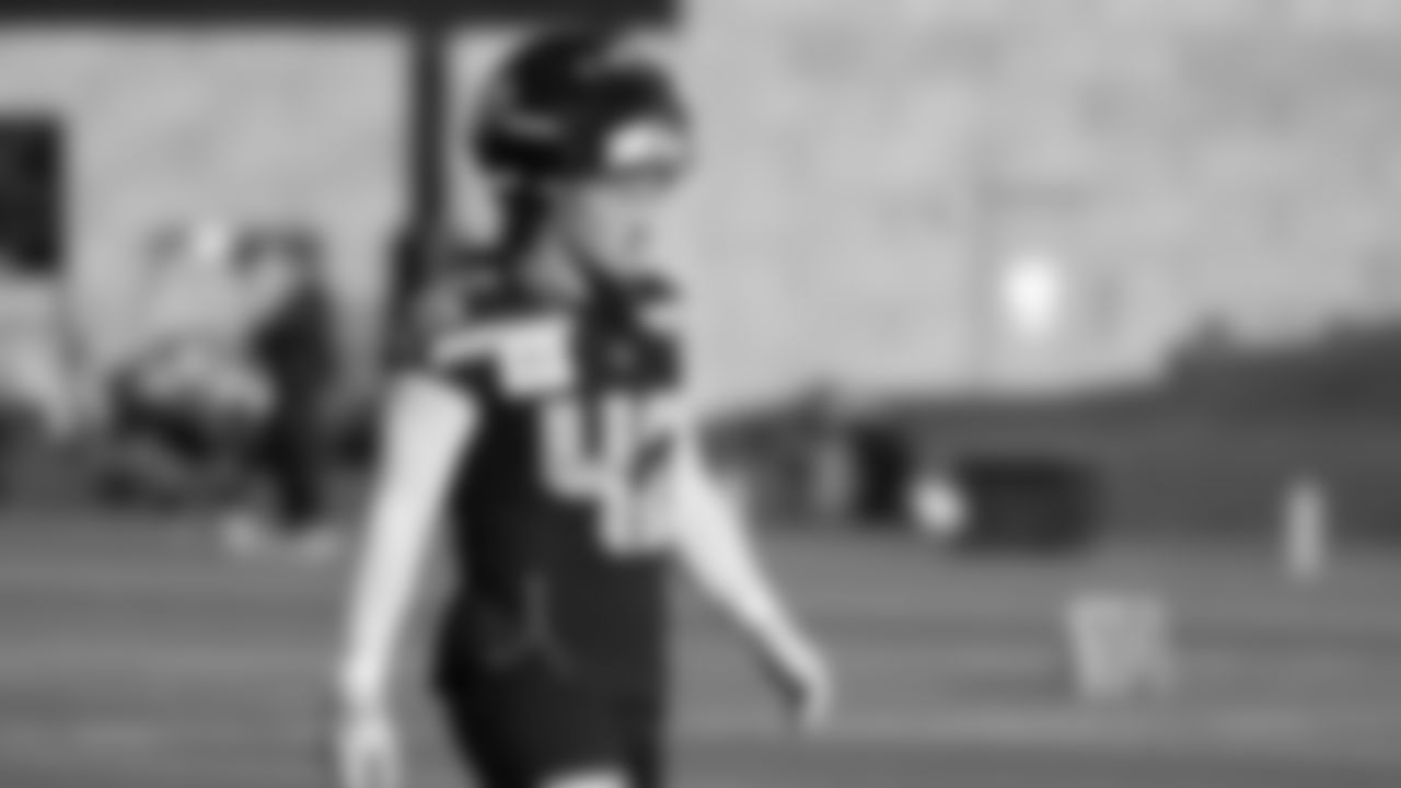 Seahawks linebacker Drake Thomas (42) practiced on Wednesday, November 19 at the Virginia Mason Athletic Center.