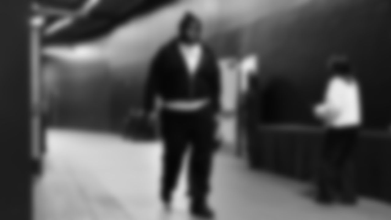 Seahawks guard Christian Haynes (64) arrived at Lumen Field for the NFC Championship game vs. the Los Angeles Rams on Sunday, January 25, 2026.