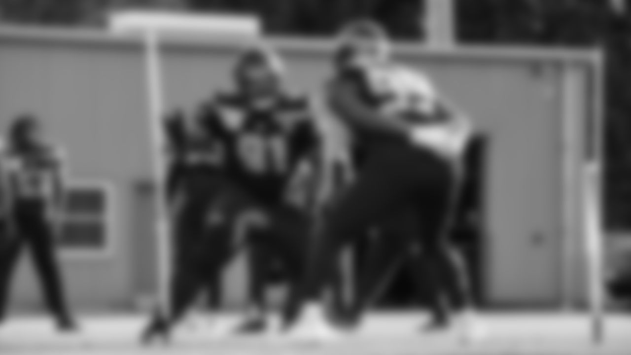 Seahawks defensive tackle Byron Murphy II (91) and defensive end Leonard Williams (99) practiced on Thursday, November 20 at the Virginia Mason Athletic Center.