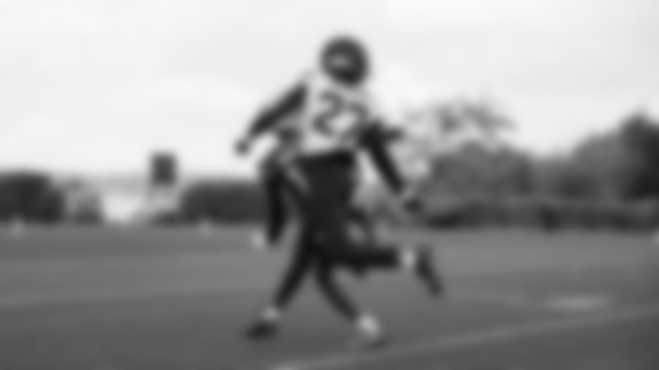 Seahawks cornerback Riq Woolen (27) practiced on Wednesday, October 29, 2025 at the Virginia Mason Athletic Center.