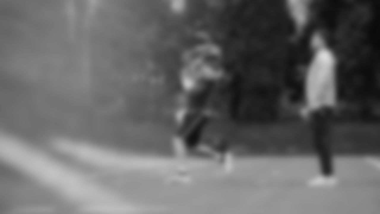 Seahawks quarterback Sam Darnold (14) practiced on Wednesday, December 3, 2025 at the Virginia Mason Athletic Center.