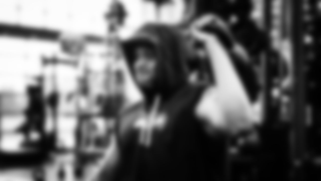 Seahawks linebacker Uchenna Nwosu (7) worked out on Monday, January 12, 2026 at the Virginia Mason Athletic Center.