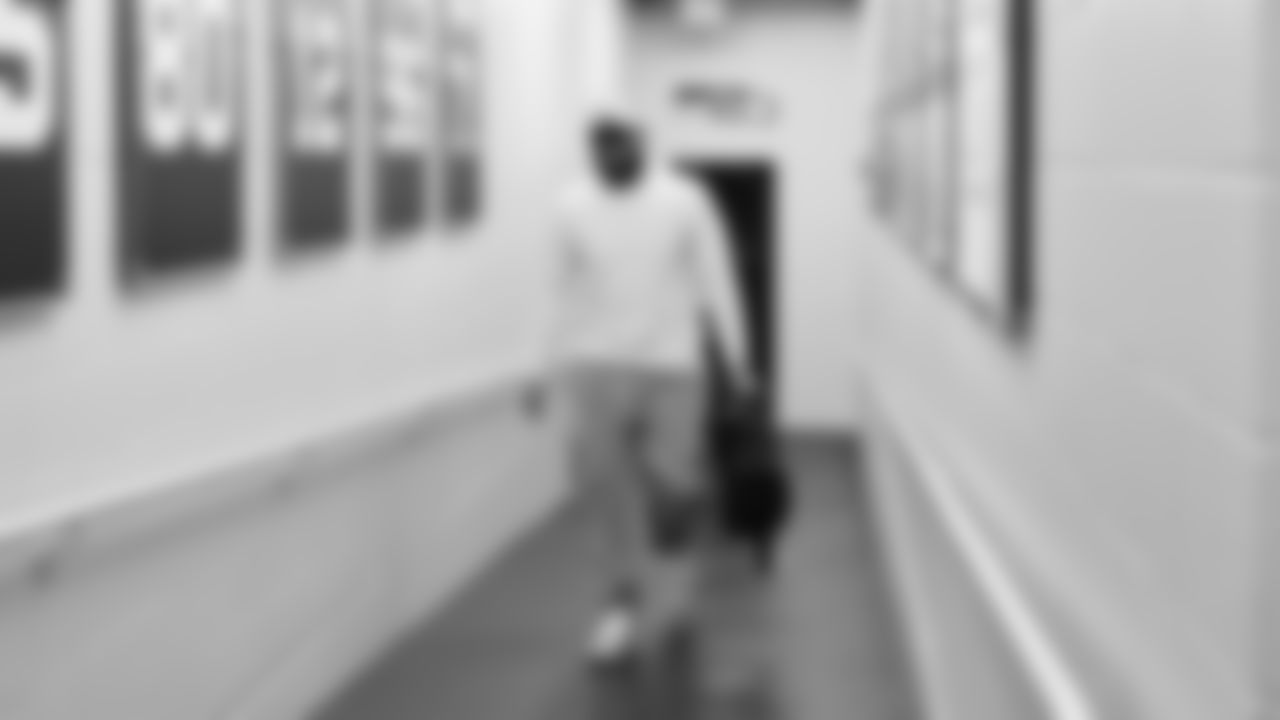 Seahawks defensive end Mike Morris (94) arrived at Lumen Field for the NFC divisional round game vs. the San Francisco 49ers on January 17, 2026.