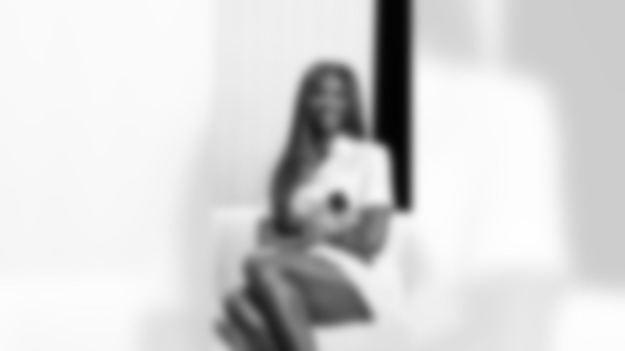 Coco Jones answers questions at the Apple Music Halftime Show press conference ahead of the Super Bowl 60 football game on Thursday, February 5, 2026 in San Francisco. (Logan Bowles/NFL)