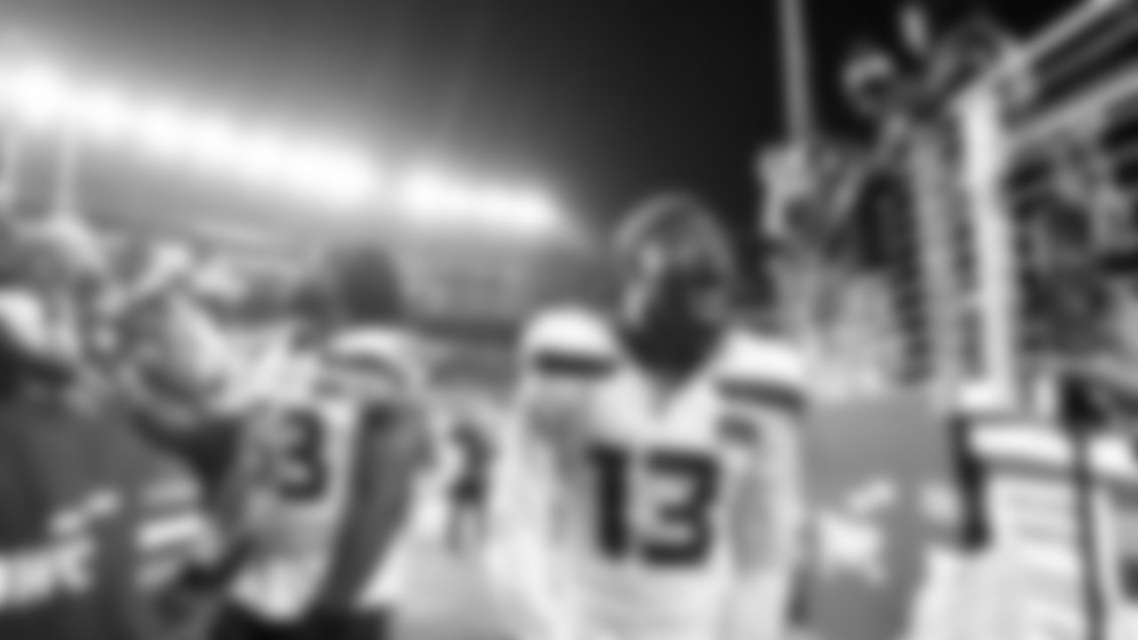 The Seahawks celebrated the win vs. the 49ers at Levi's Stadium in Week 18.