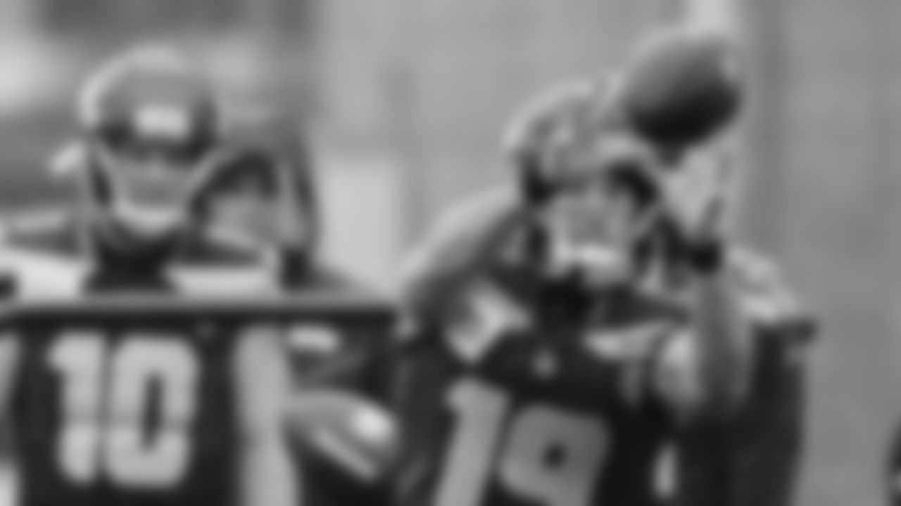 Seahawks wide receiver Jake Bobo (19) practiced on Wednesday, January 7, 2026 at the Virginia Mason Athletic Center.