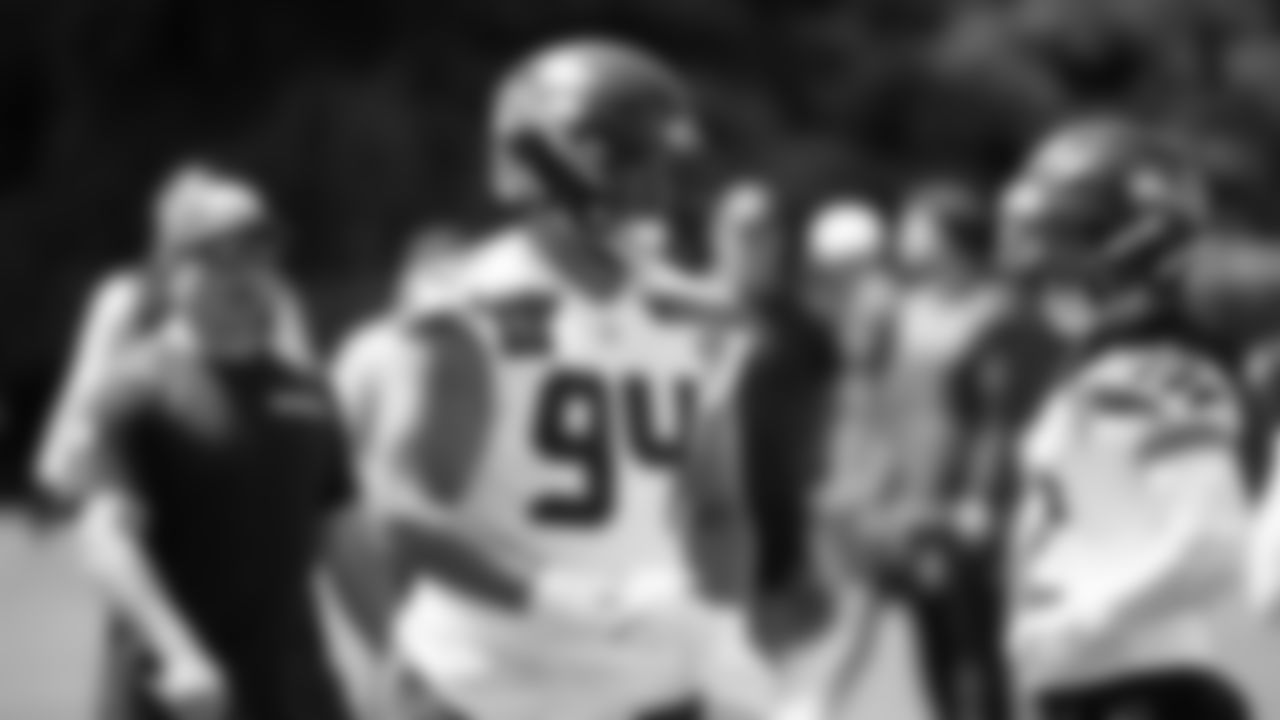 Seahawks defensive end Mike Morris (94) participated in a workout on day one of OTAs on Tuesday, May 27, 2025 at the Virginia Mason Athletic Center.