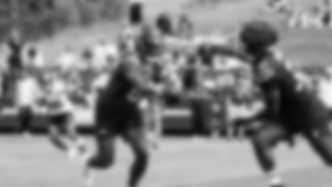 Seahawks quarterback Jalen Milroe (6) practiced on day three of training camp on July 25, 2025 at the Virginia Mason Athletic Center.