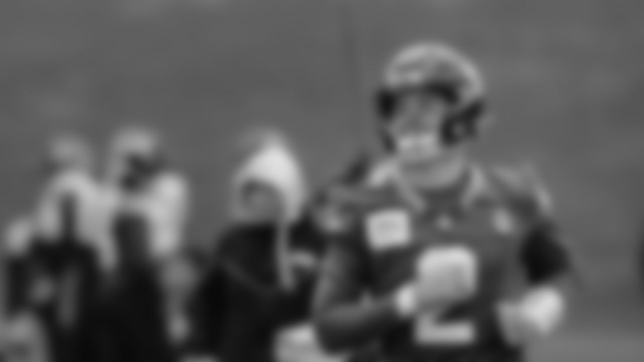 Seahawks quarterback Drew Lock (2) practiced on Wednesday, December 24, 2025 at the Virginia Mason Athletic Center.