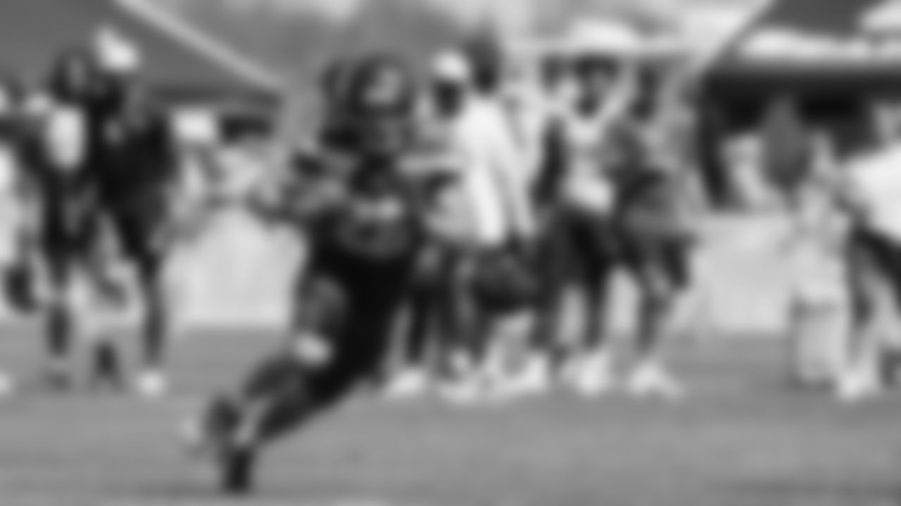 Seahawks running back Zach Charbonnet (26) practiced on August 10, 2025 at the Virginia Mason Athletic Center.