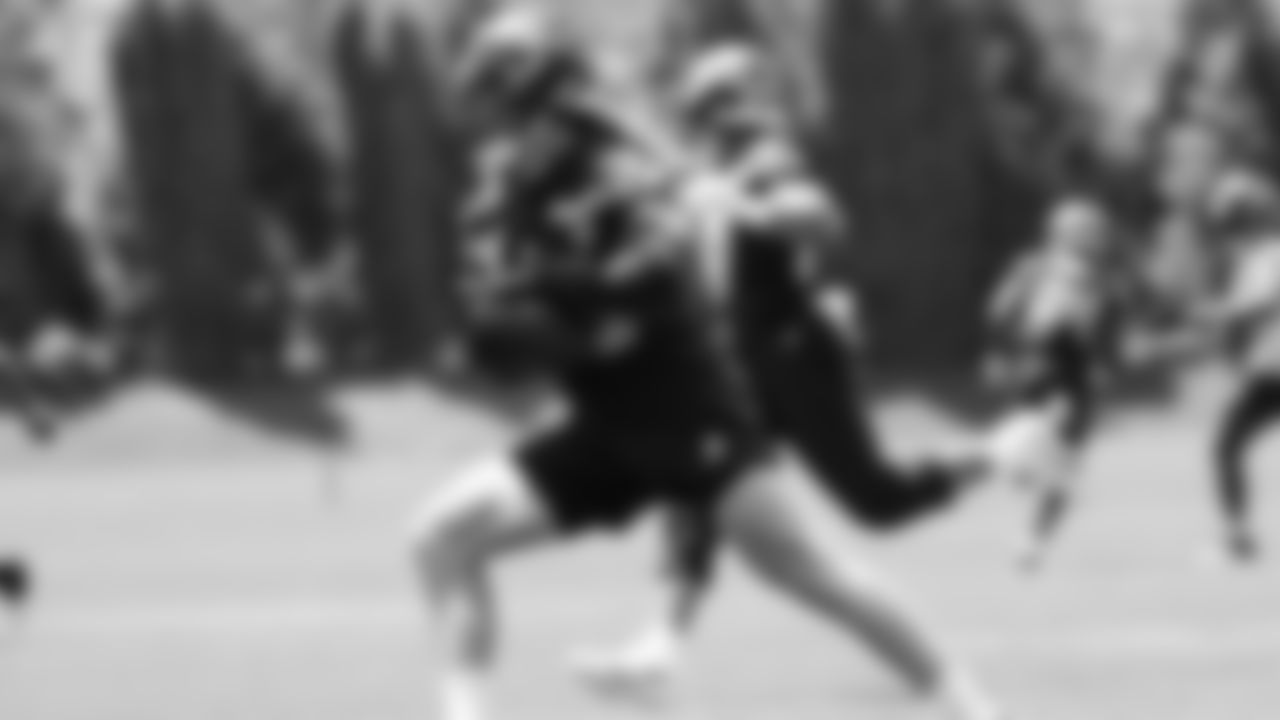 Seahawks fullback Brady Russell (38) participated in a workout on day two of minicamp on Wednesday, June 11, 2025 at the Virginia Mason Athletic Center.