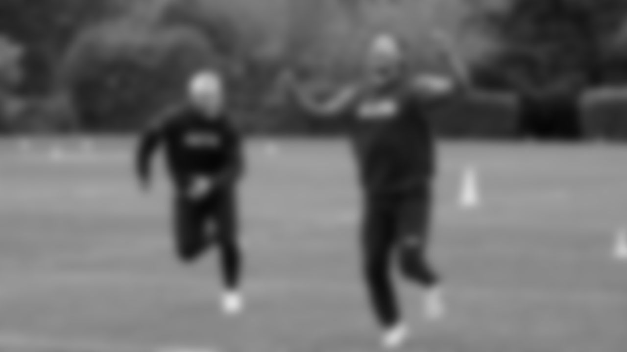 Seahawks wide receiver Jaxon Smith-Njigba (11) and wide receiver Cooper Kupp (10) participated in a workout on May 21, 2025 at the Virginia Mason Athletic Center.