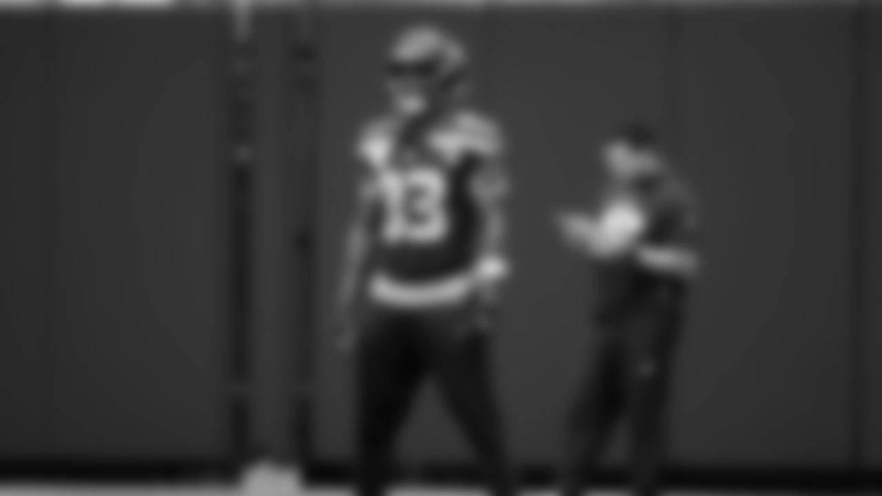 Seahawks wide receiver Dareke Young (83) practiced on Wednesday, December 10, 2025 at the Virginia Mason Athletic Center.