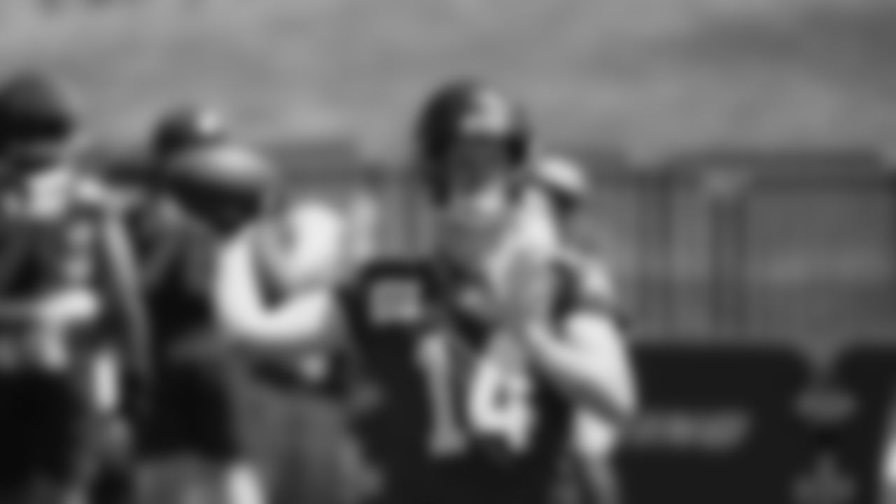 Seahawks quarterback Sam Darnold (14) practiced on day two of training camp on July 24, 2025 at the Virginia Mason Athletic Center.