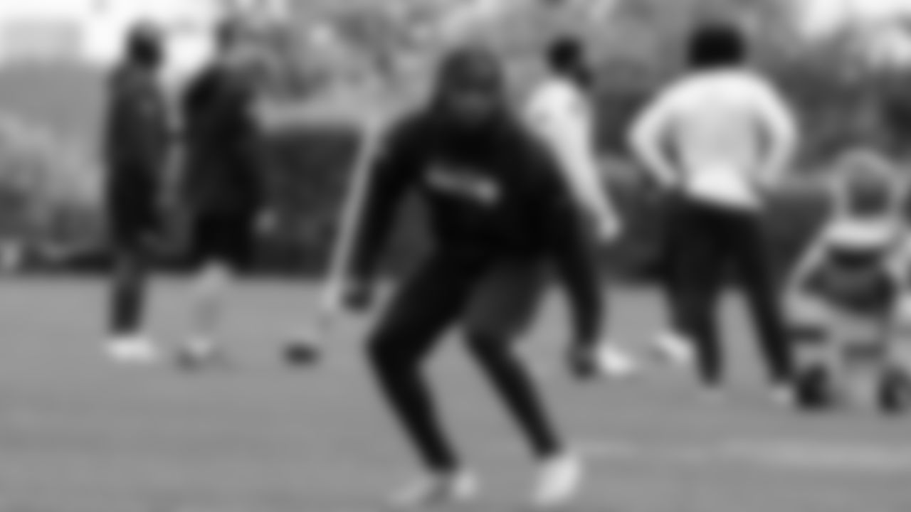 Seahawks cornerback Shemar Jean-Charles (34) participated in a workout on May 14, 2025 at the Virginia Mason Athletic Center.