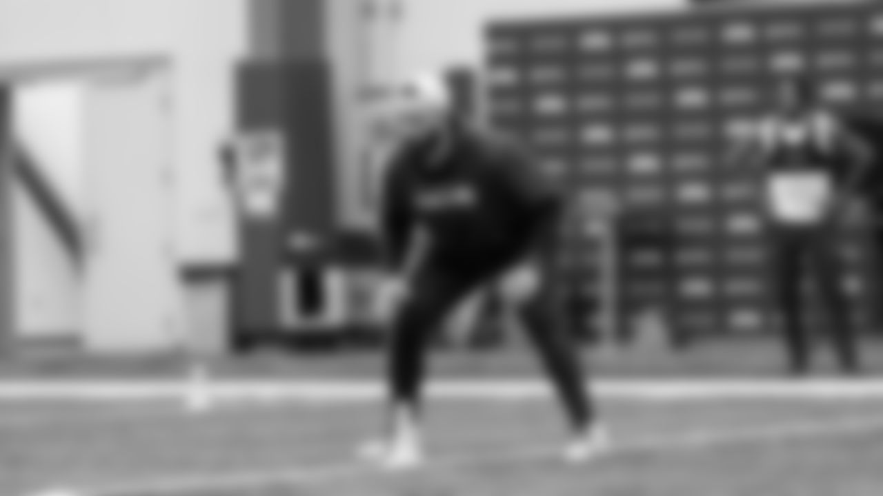 Seahawks linebacker Patrick O'Connell (52) participated in a workout on April 29, 2025 at the Virginia Mason Athletic Center.