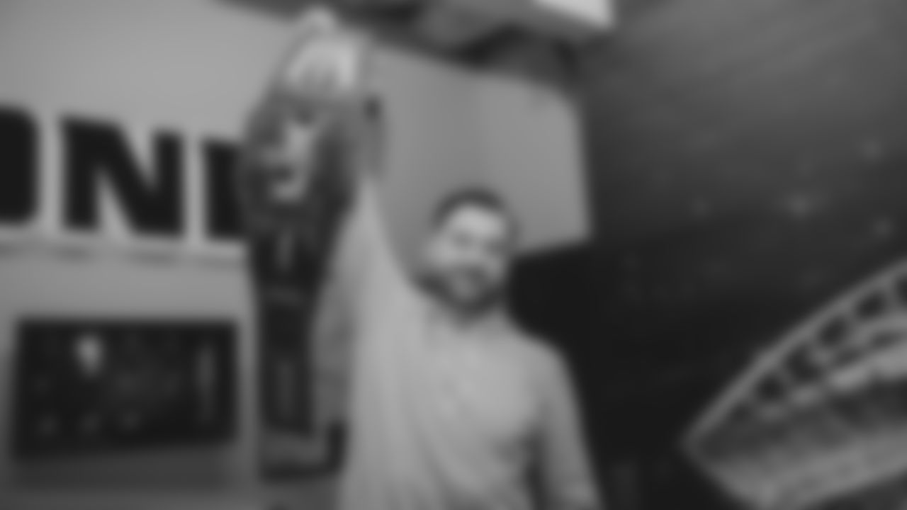 The Seahawks cleaned out the locker room following the end of the 2026 and brought out the championship belt to celebrate their Super Bowl LX victory.