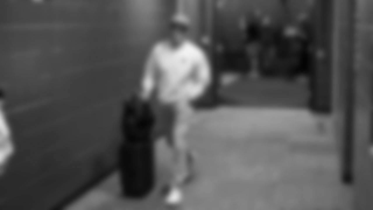 Seahawks kicker Jason Myers (5) arrived at Northwest Stadium for the Sunday Night Football matchup at the Washington Commanders in Week 9.