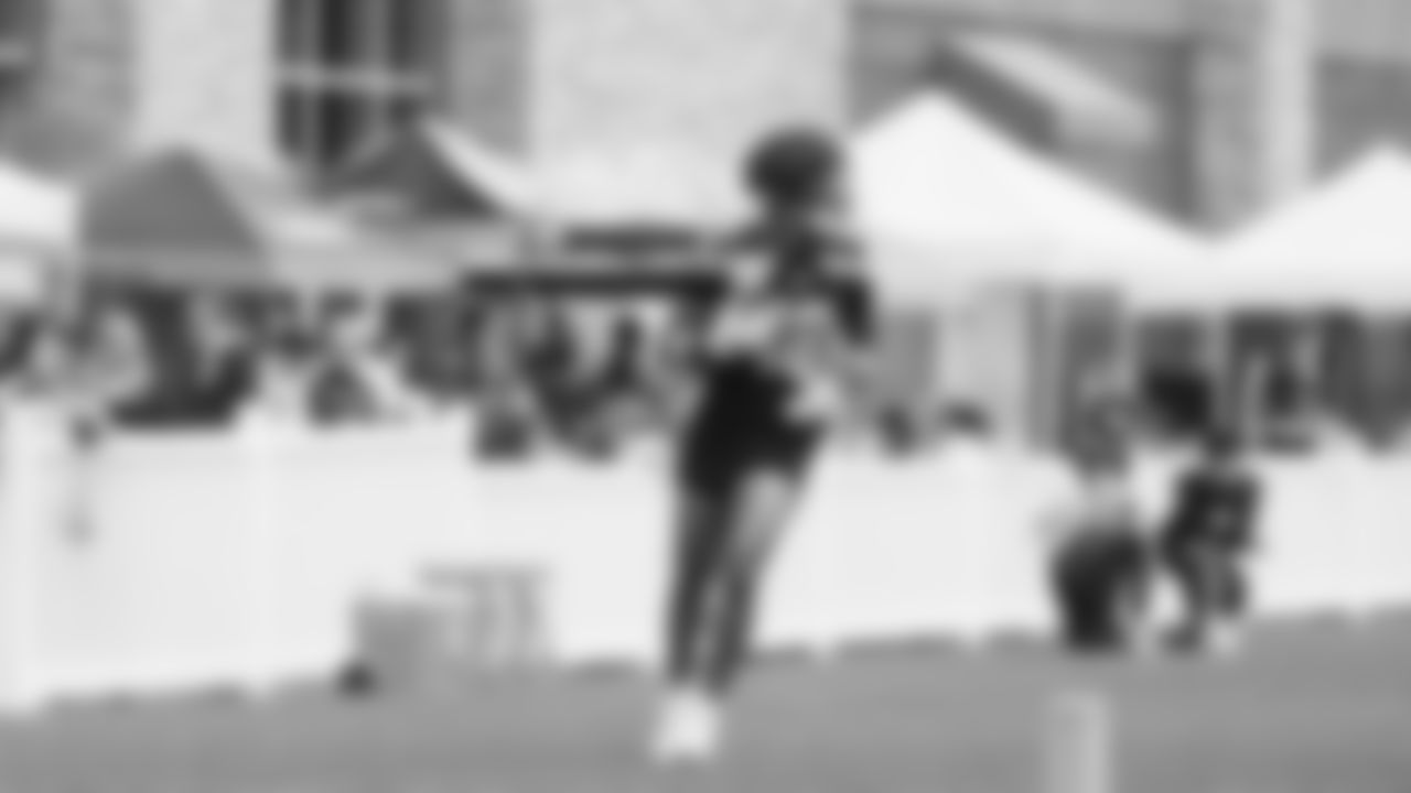 Seahawks tight end Elijah Arroyo (18) practiced on day three of training camp on July 25, 2025 at the Virginia Mason Athletic Center.
