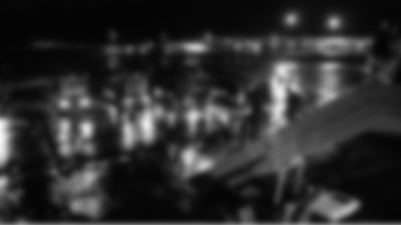 The Seahawks landed near midnight in Jacksonville, Fla., where a heavy rain storm had just passed.