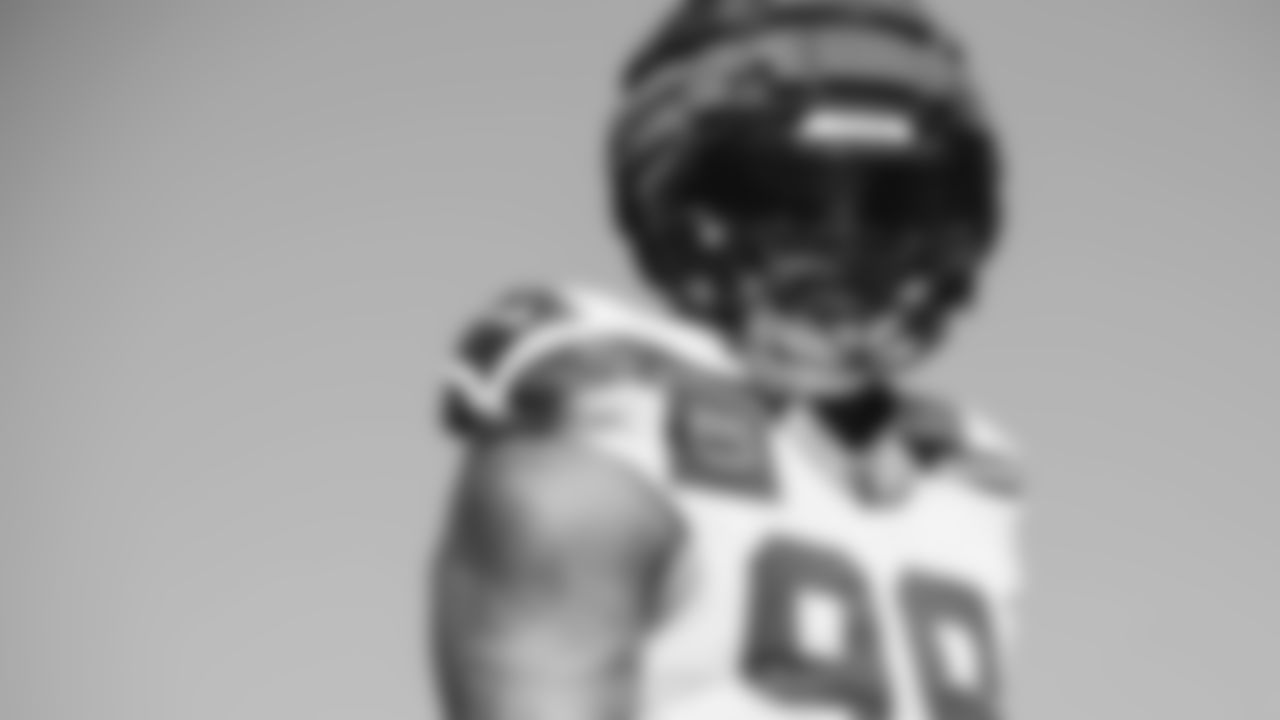 Seahawks defensive end Leonard Williams (99) practiced on August 10, 2025 at the Virginia Mason Athletic Center.