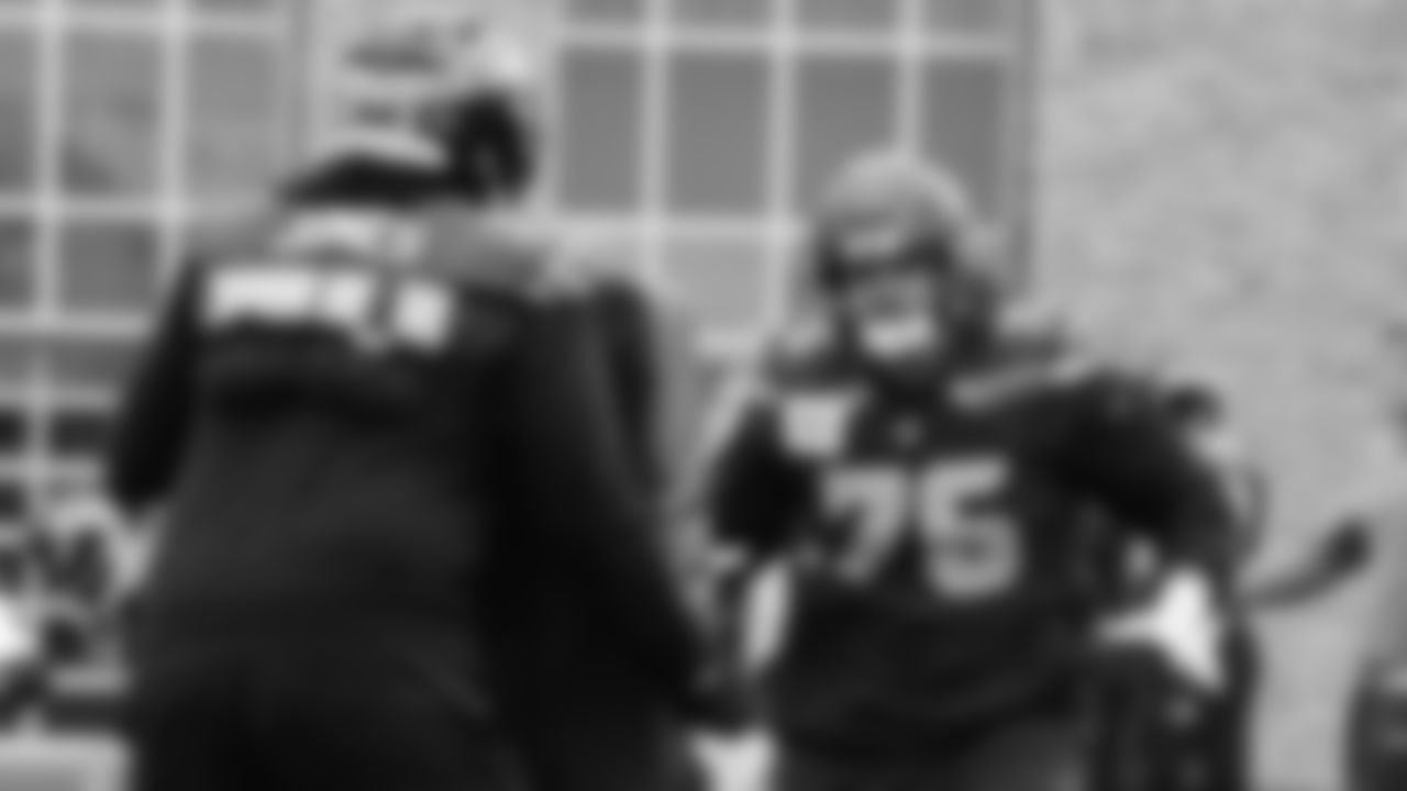 Seahawks guard Grey Zabel (76) practiced on Friday, January 30, 2026 at the Virginia Mason Athletic Center.