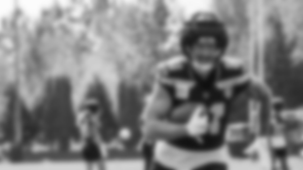 Seahawks tight end Eric Saubert (81) practiced on Thursday, August 28, 2025 at the Virginia Mason Athletic Center.