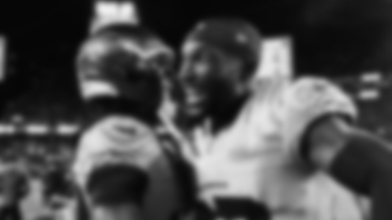 The Seahawks celebrated the 38-37 overtime-win vs. the L.A. Rams in Week 16.