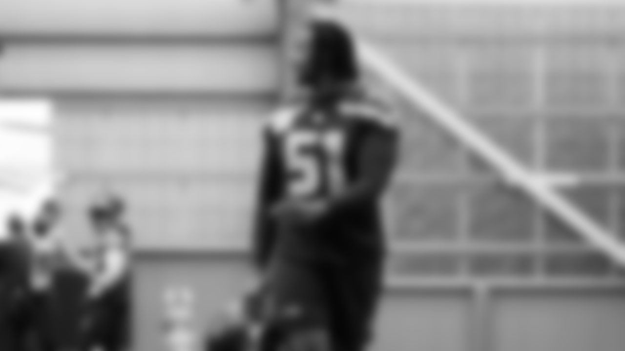 Seahawks linebacker Jared Ivey (51) practiced on Friday, November 14, 2025 at the Virginia Mason Athletic Center.