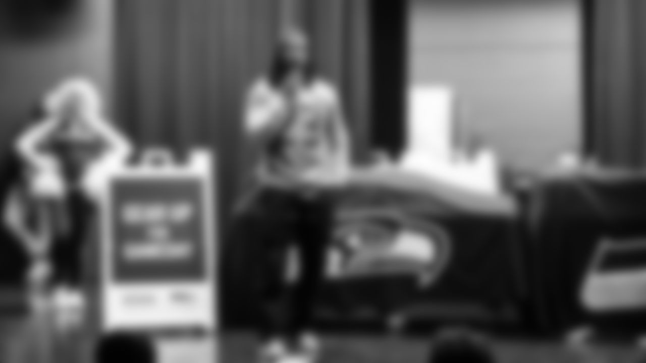 The Seahawks and American Family Insurance teamed up to empower local high school athletes and promote player safety with the donation of 150 Guardian Caps to the football teams at Chief Sealth International High School and Curtis Senior High School.