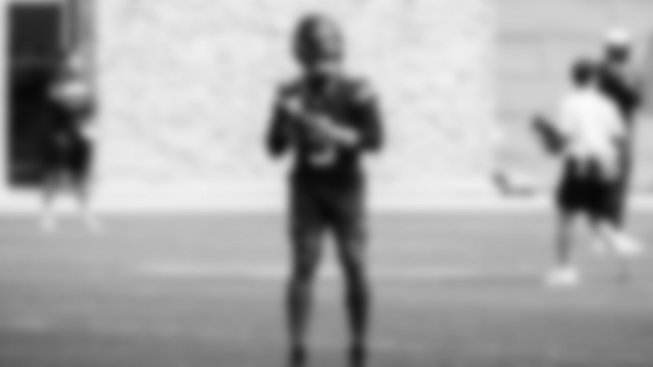Quarterback Jalen Milroe (6) practiced on day one of rookie minicamp on May 2, 2025 at the Virginia Mason Athletic Center.