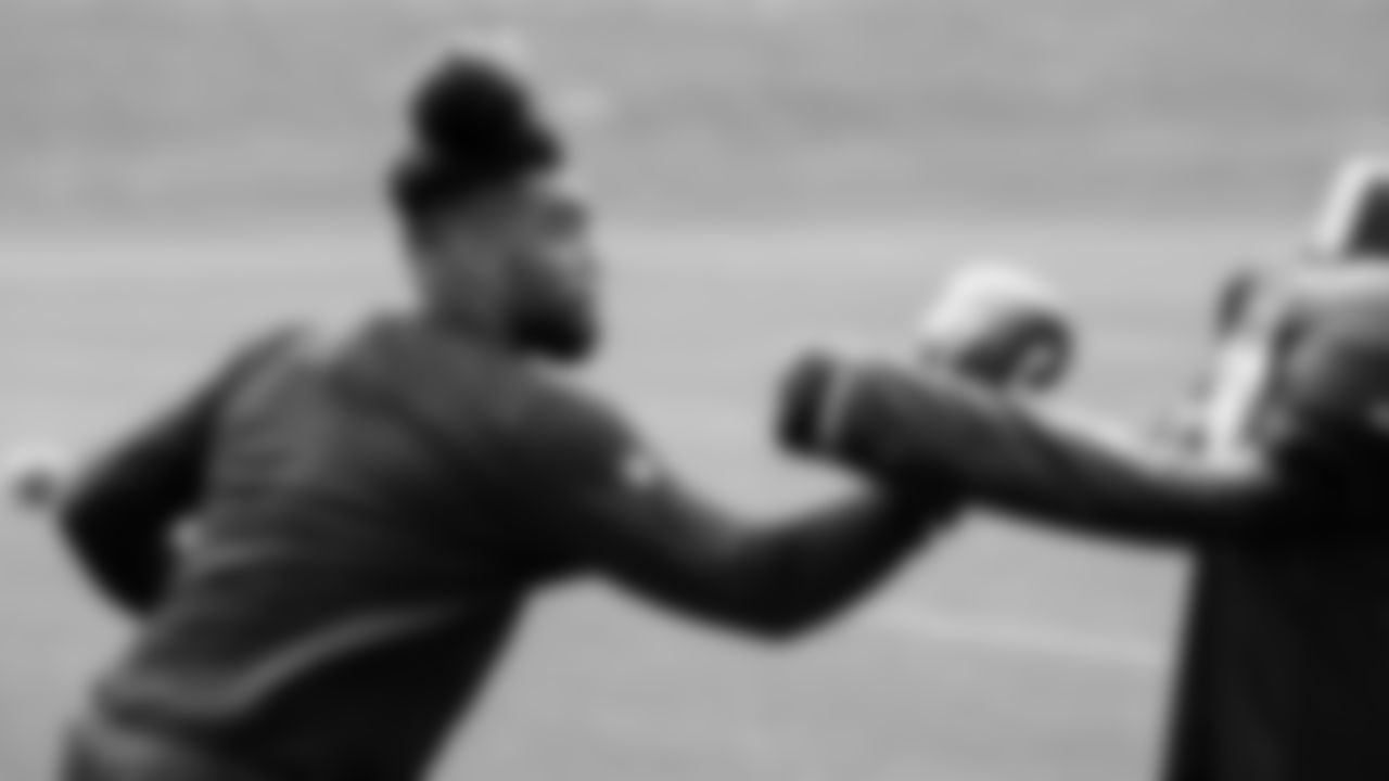 Seahawks defensive end Leonard Williams (99) participated in a workout on May 22, 2025 at the Virginia Mason Athletic Center.