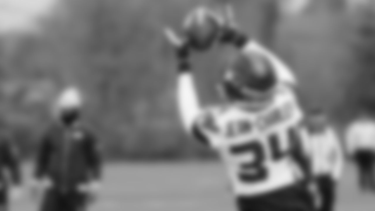 Seahawks cornerback Shemar Jean-Charles (34) practiced on Thursday, January 8, 2026 at the Virginia Mason Athletic Center.