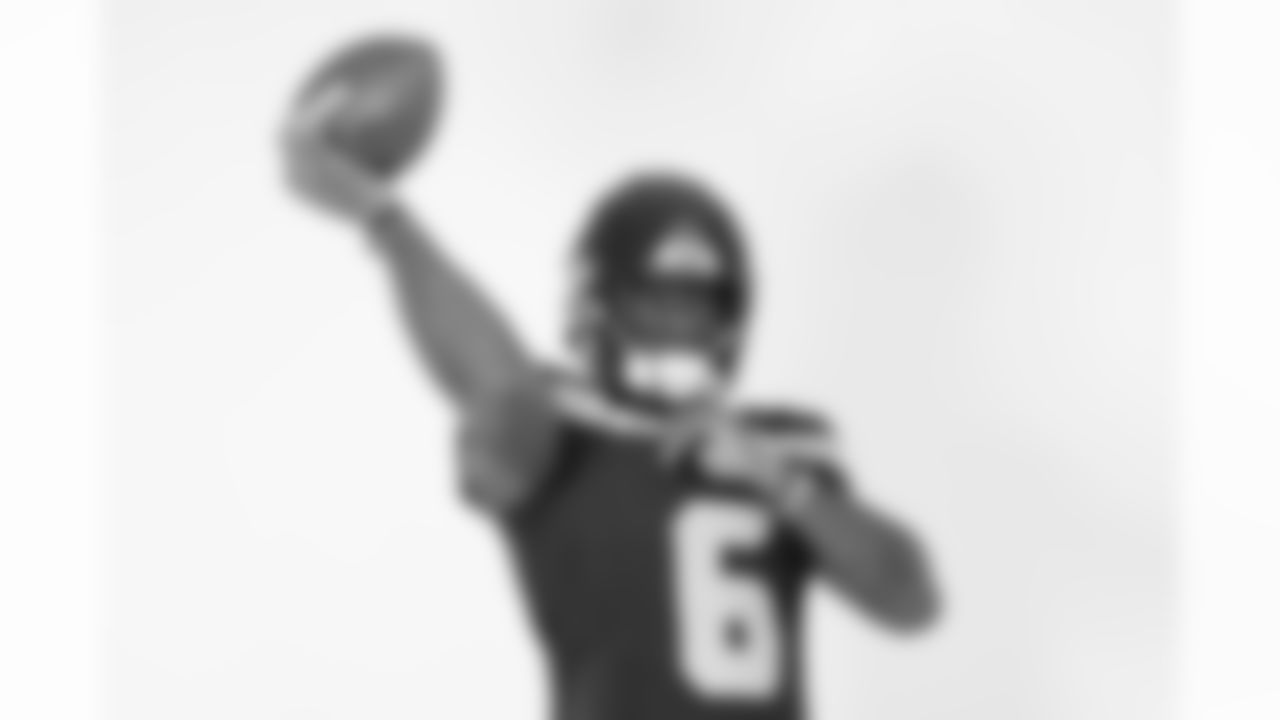 Seattle Seahawks quarterback Jalen Milroe (6) poses for a portrait during the NFLPA Rookie Premiere on Saturday, May 17, 2025 in Thousand Oaks, Calif. (Ben Liebenberg/NFL)