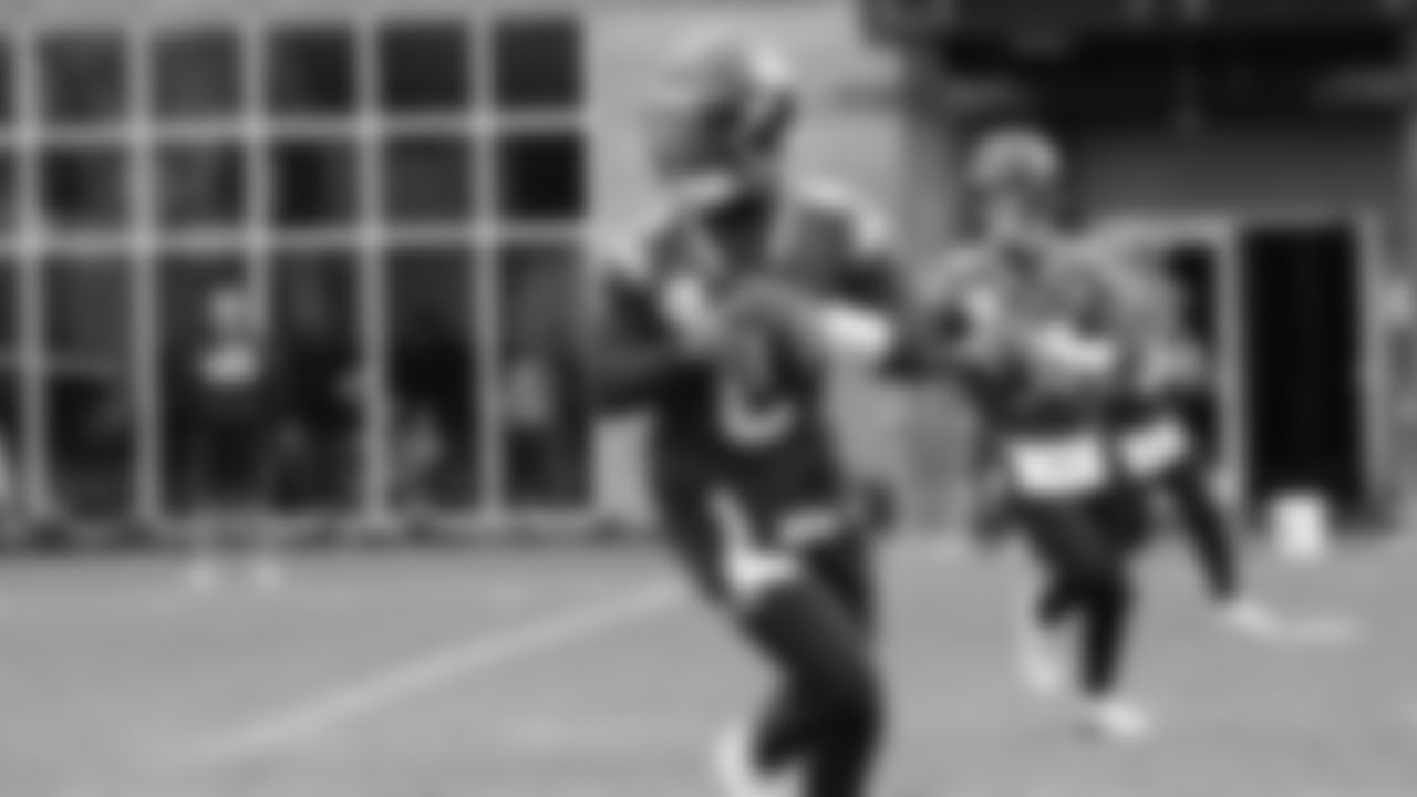 Seahawks quarterback Sam Darnold (14) practiced on Friday, January 30, 2026 at the Virginia Mason Athletic Center.